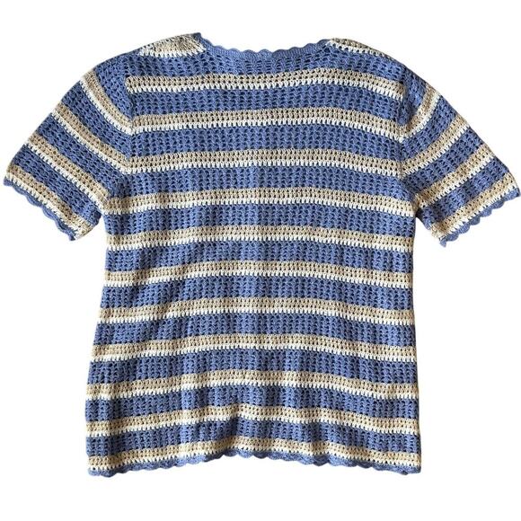 Croft & Barrow Short Sleeve Knit Crochet Lined Sweater Size Med. Women's - Picture 2 of 5